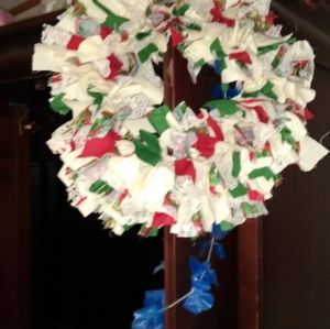 #50 Christmas Tree Round Fabric Wreath